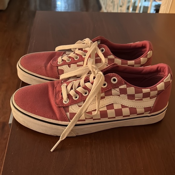 Vans size 8.5 Old Skool Primary Check Shoe Rosette Pink - Picture 3 of 7